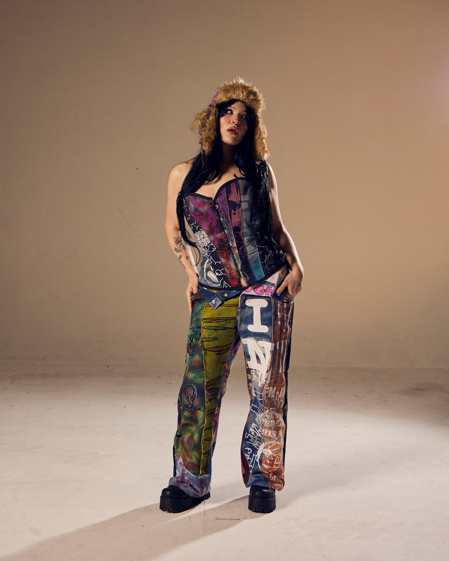 Denim Patchwork Corset