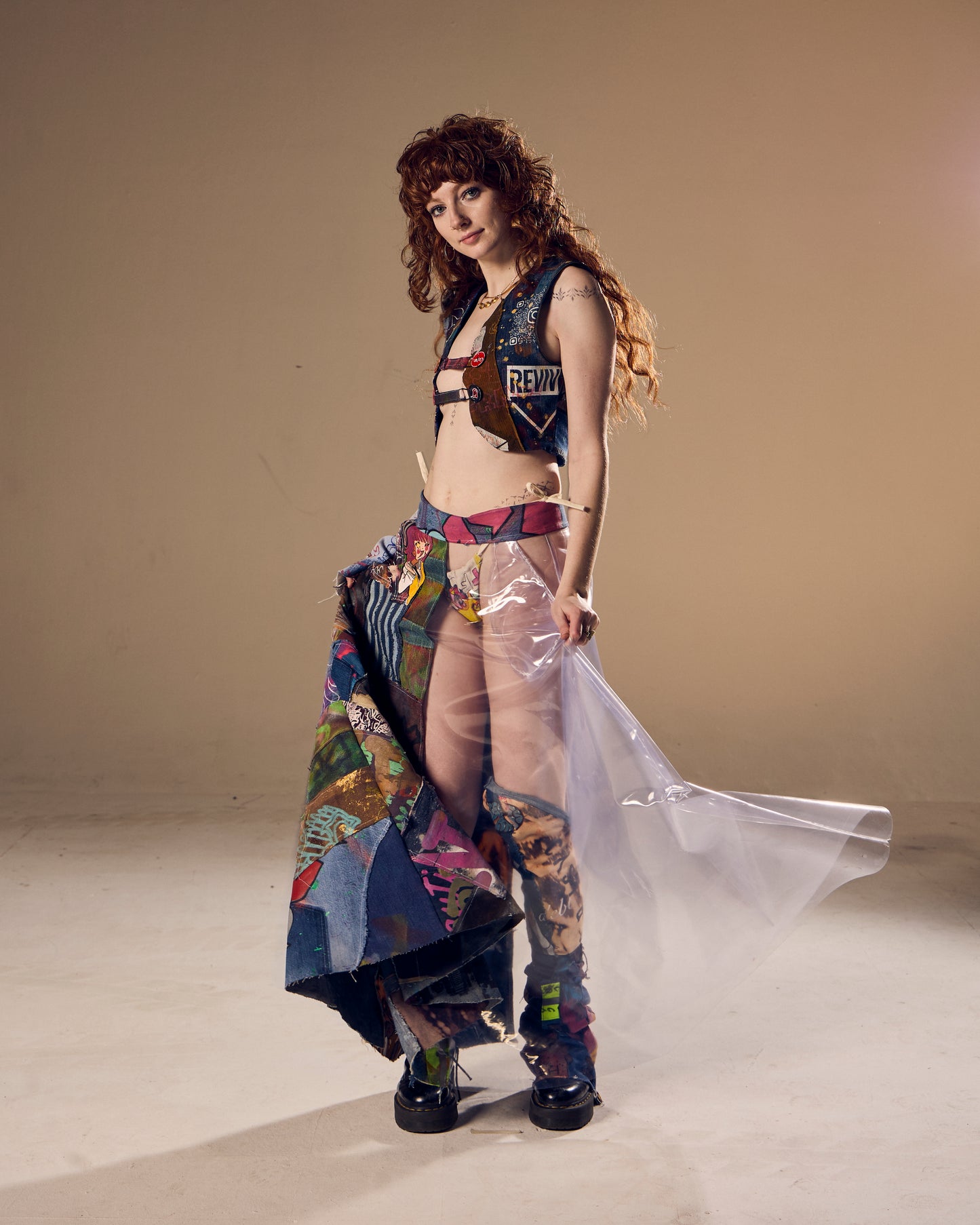 Denim Removable Flare Sleeve Vest