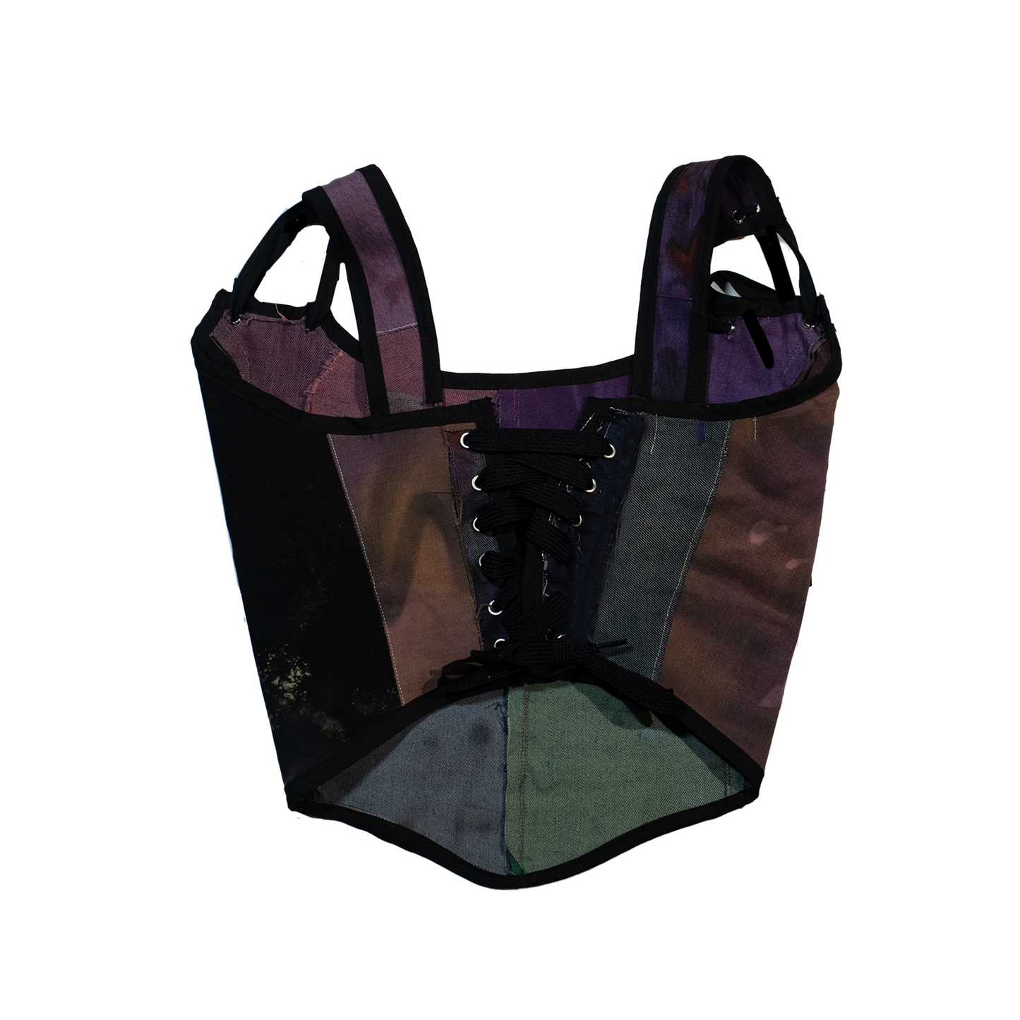 Denim Patchwork Bustier Top