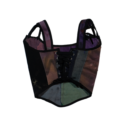 Denim Patchwork Bustier Top