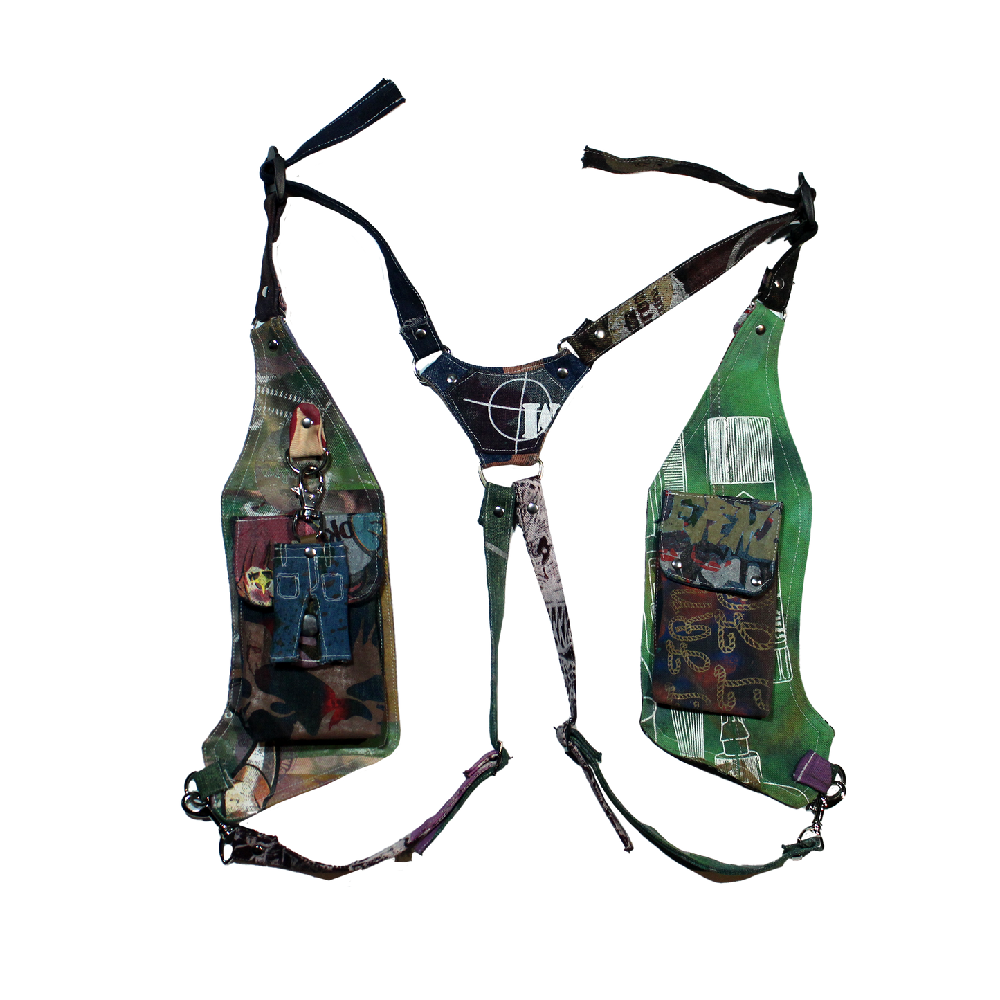 Patchwork Denim Crossbody Holster