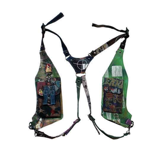 Patchwork Denim Crossbody Holster