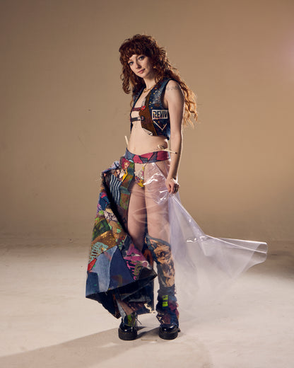 Denim Removable Flare Sleeve Vest