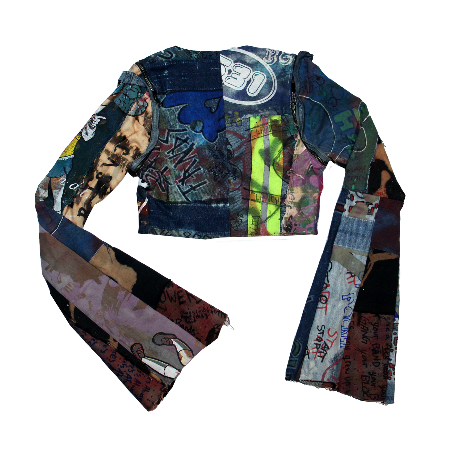 Denim Removable Flare Sleeve Vest