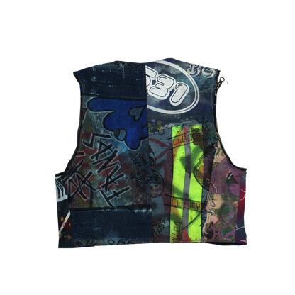 Denim Removable Flare Sleeve Vest