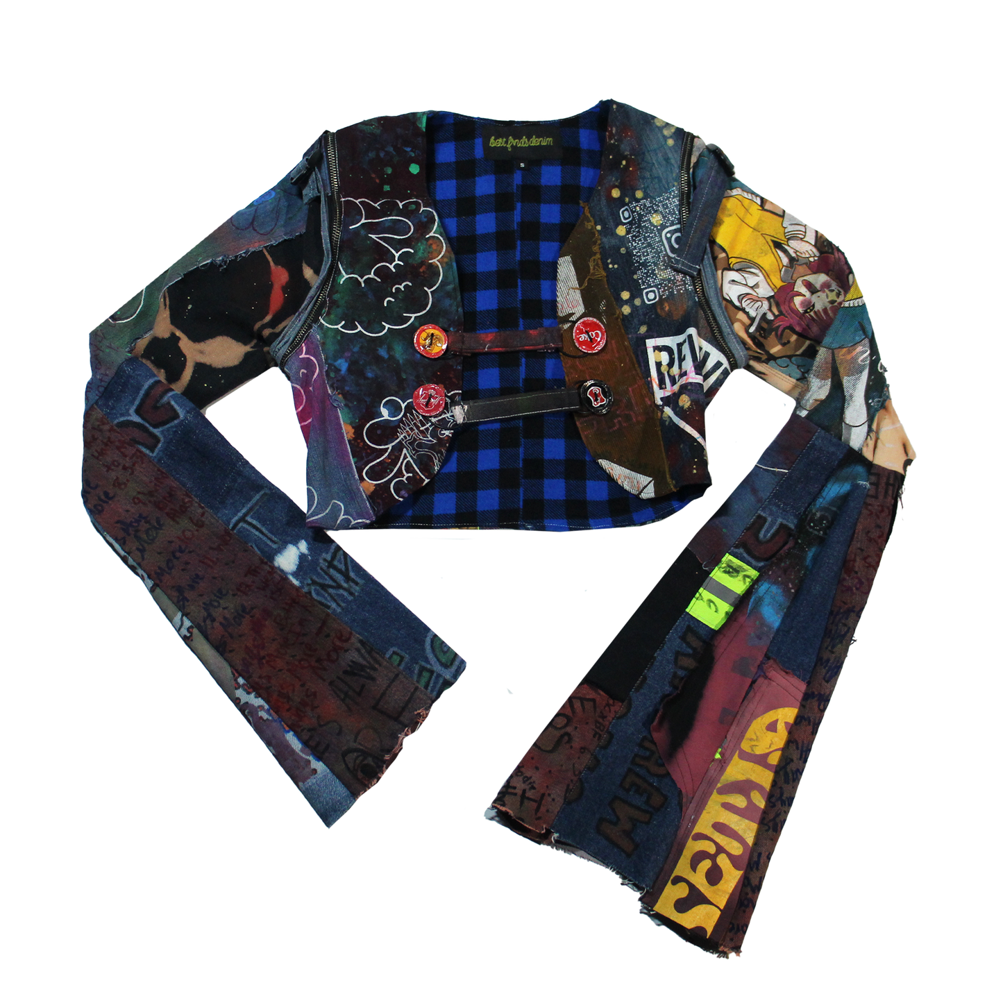 Denim Removable Flare Sleeve Vest