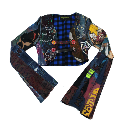 Denim Removable Flare Sleeve Vest