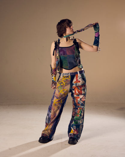 Denim Fingerless Gloves