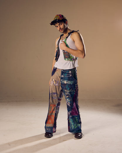 Patchwork Denim Crossbody Holster