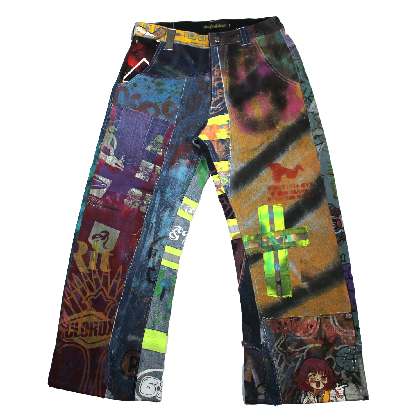 Best Frnds Denim Patchwork Pants #6 (34)